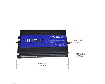Ionic Lithium 16V 52Ah | Marine Electronics/Sonar LiFePO4 Battery + Charger